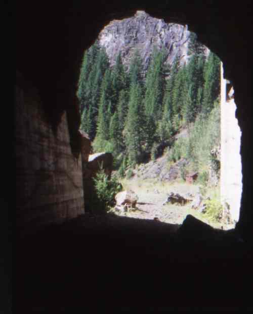 Looking east from within unnamed tunnel at km 123.