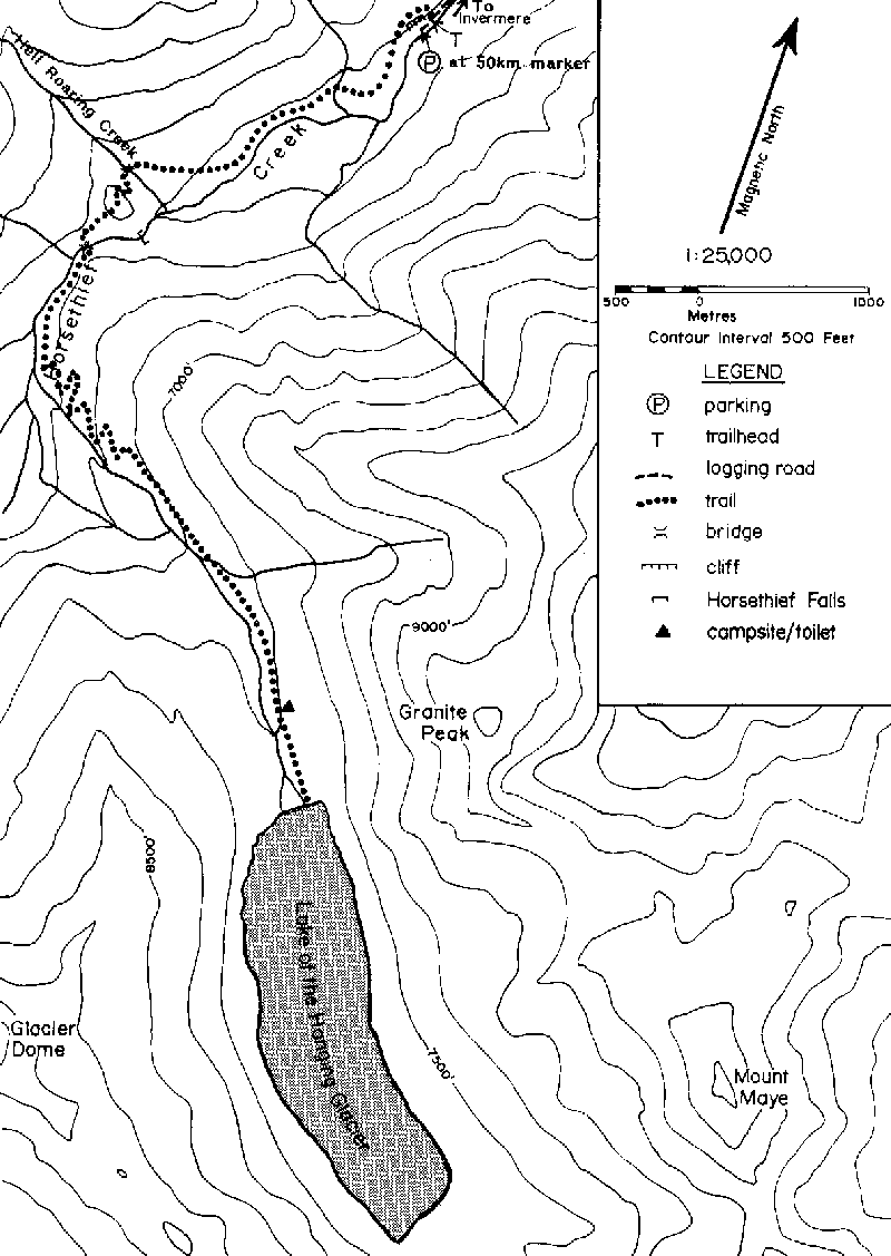 Access to Hanging Glacier Recreation Area From Trailhead.