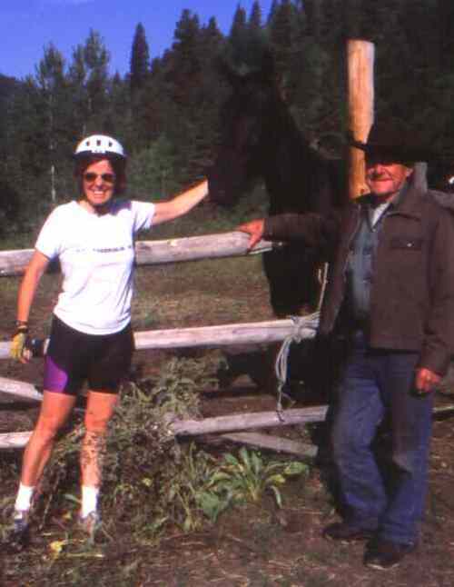 Nancy (L) and Burt with horse.