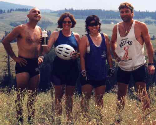 Bicycle cowboys at Douglas Lake Ranch.
