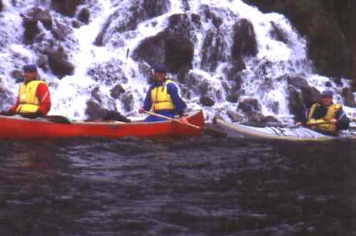 (L-R) Mehran, Gary and Peter below waterfall